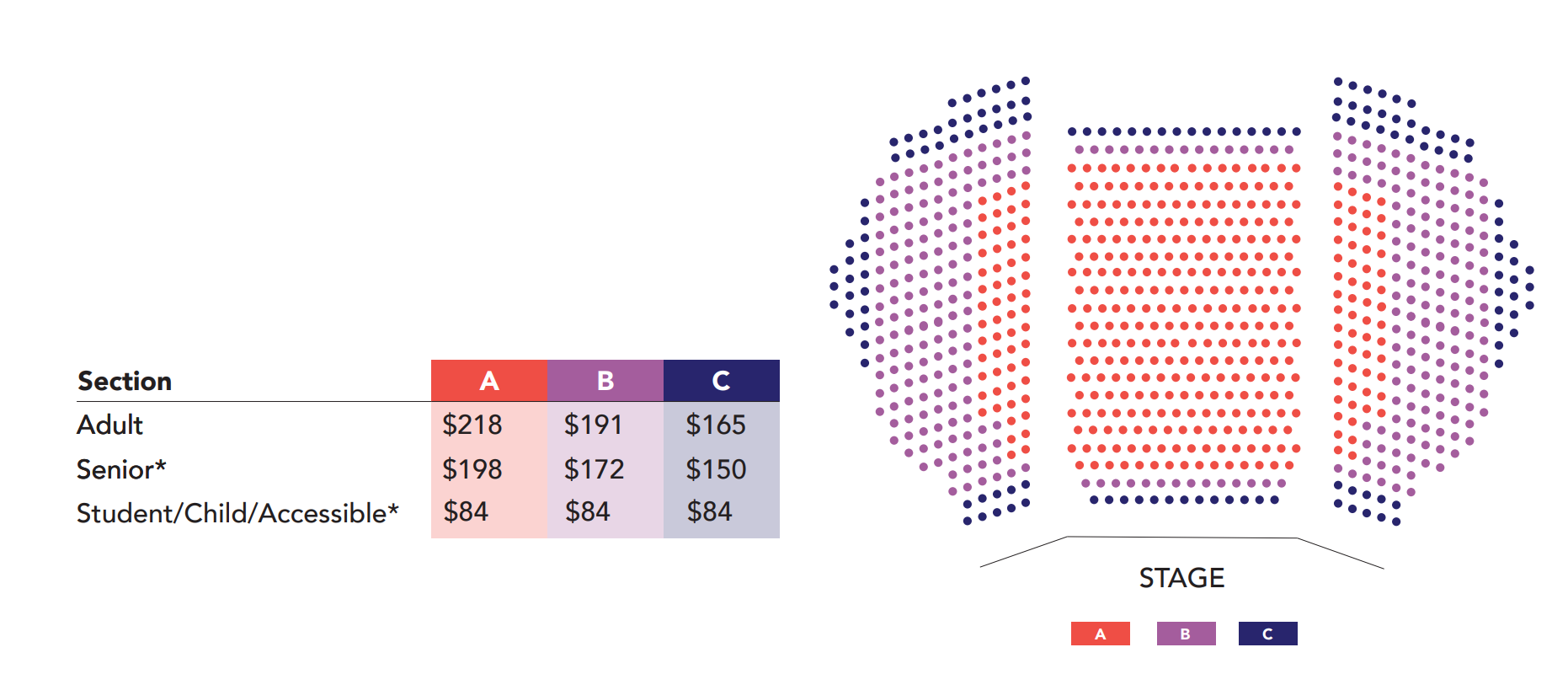 Seating map with Sections